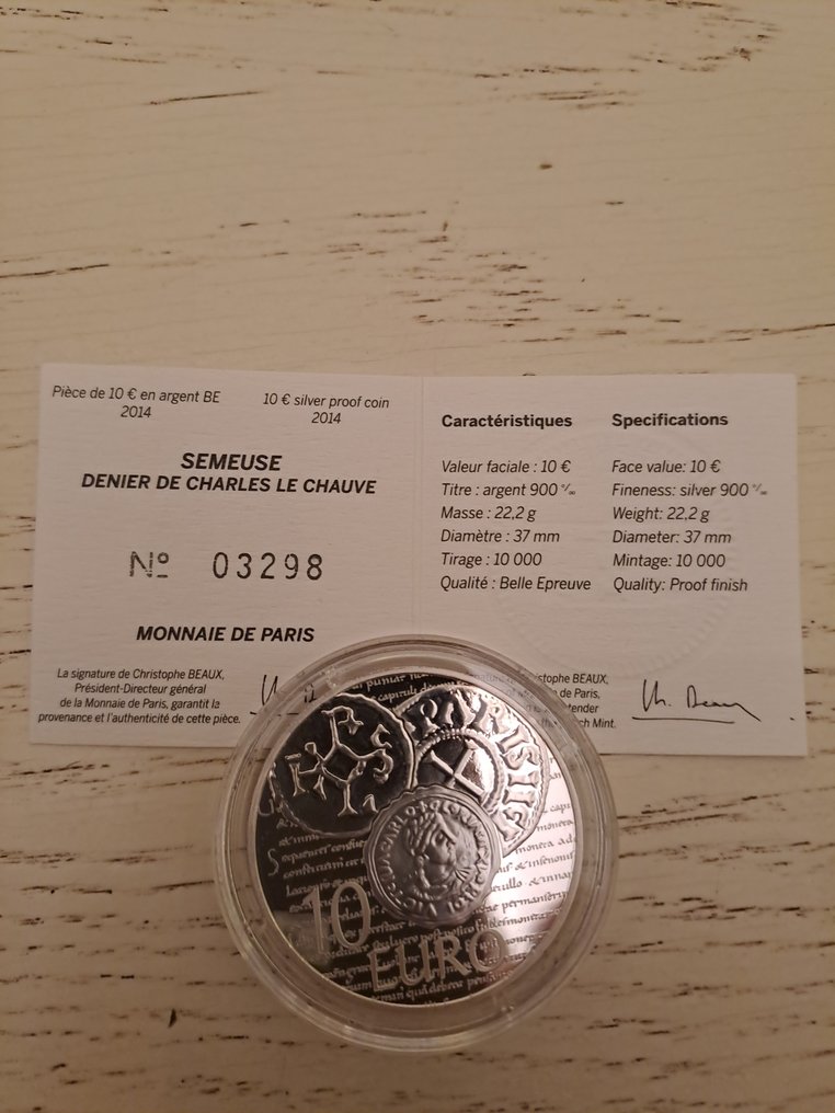 Frankrig. 10 Euro 2010/2014 (3 monnaies) Proof  (Ingen mindstepris) #2.1