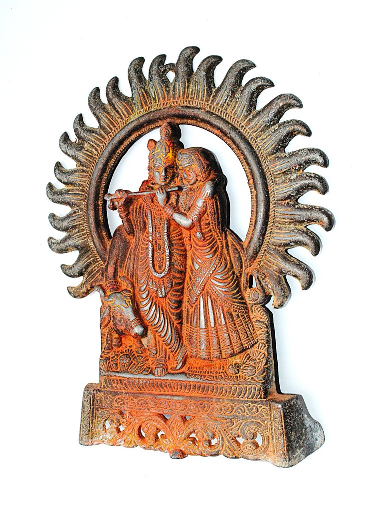 克里希纳拉达克什纳祭坛雕像 28 厘米 喜马拉雅祭坛 印度教仪式 - 尼泊爾  (沒有保留價) #1.0