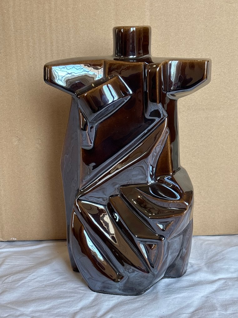 Γλυπτό, Eduardo Lastres cubistische sculptuur - 255 mm - Κεραμικό, Σμάλτο - 1985 #1.0