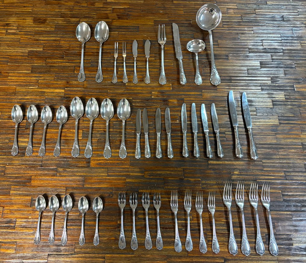 Christofle - Σετ μαχαιροπήρουνων - Marly - Επάργυρο - Marly - 45 τεμάχια #1.0