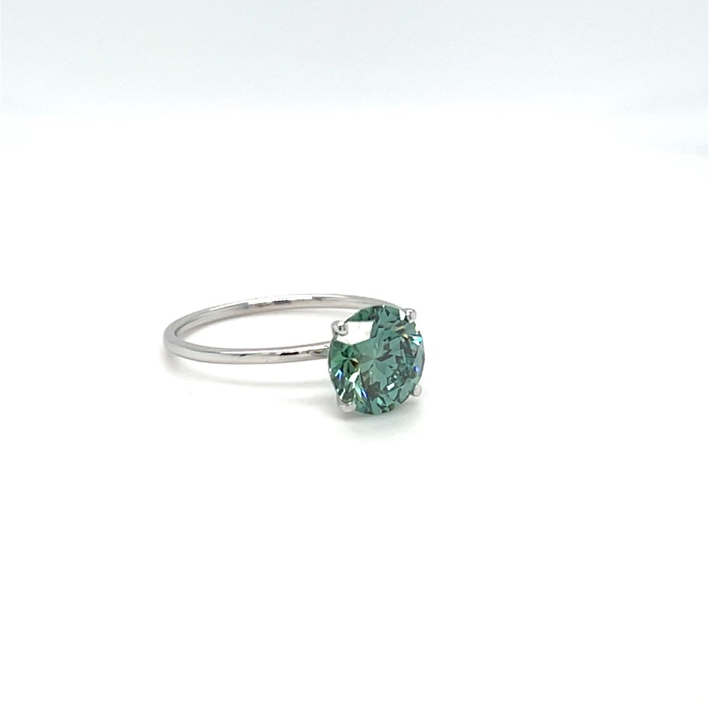 χωρίς τιμή ασφαλείας - Δαχτυλίδι - 14 καράτια Λευκός χρυσός -  2.13ct. tw. Πράσινο Διαμάντι (Διαμάντια εργαστηριακής καλλιέργειας με φανταχτερά χρώματα) #2.1