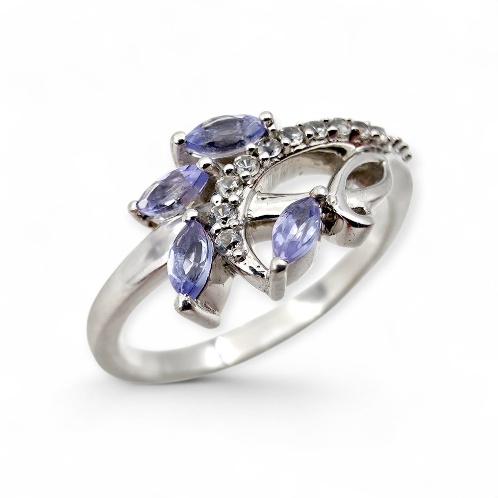 χωρίς τιμή ασφαλείας - Δαχτυλίδι Ασημί - Τανζανίτης (Πιστοποιημένος) #1.0