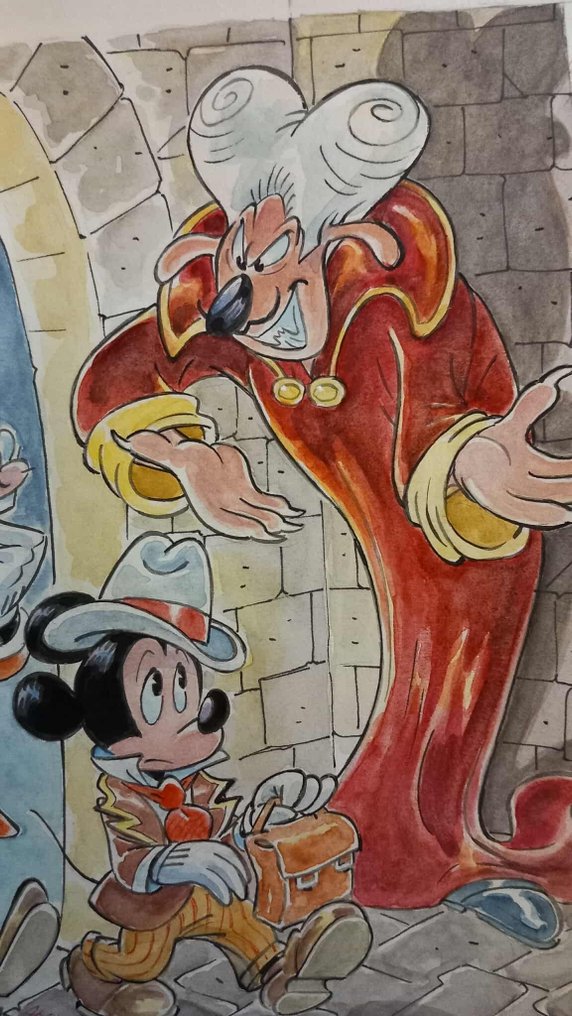 Alessandro Gottardo - 1 Watercolour - Mickey Mouse, Goofy - "Attenti al Conte Vampiro" - 2023 #4.3