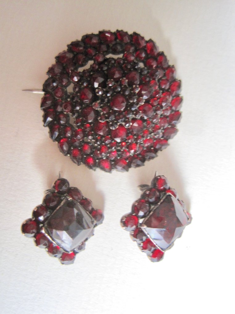 χωρίς τιμή ασφαλείας - Σετ κοσμημάτων 3 τεμαχίων Gold-plated - ρουμπίνια #1.0