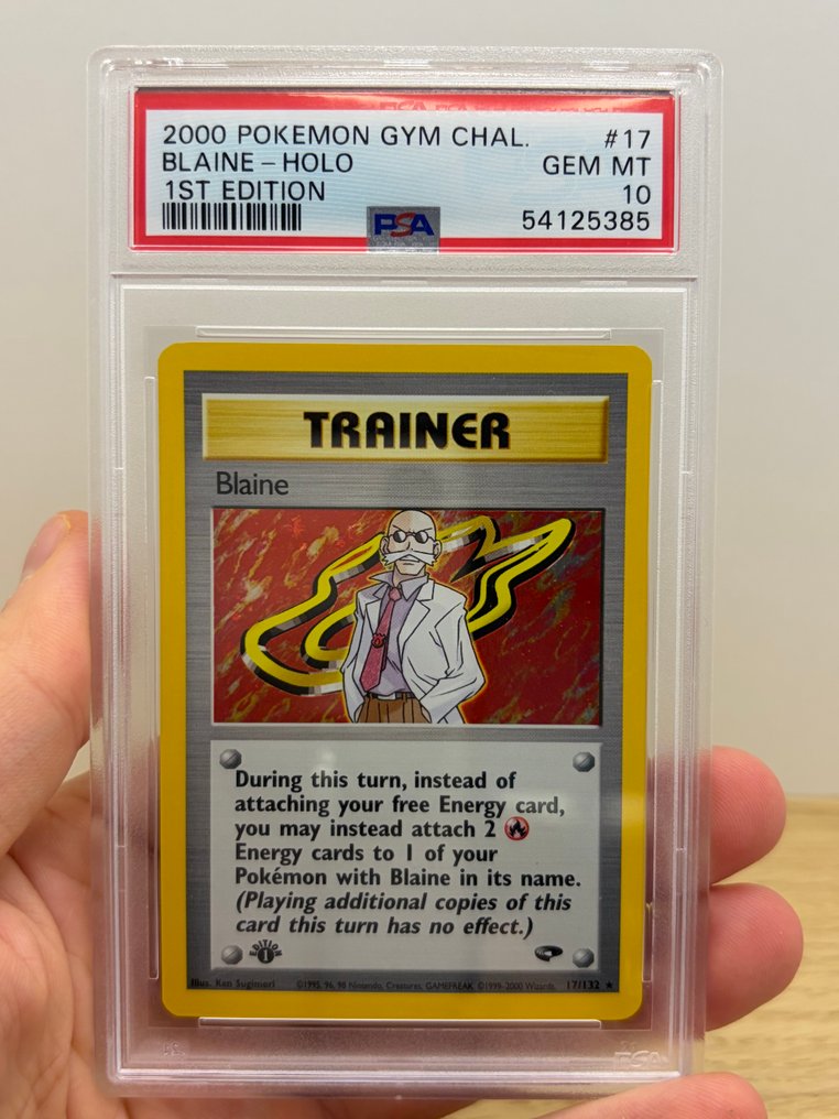Pokémon - 1 Graded card - Blaine 17 Første utgave, Folie - PSA 10 - WOTC - Gym Challenge #1.0