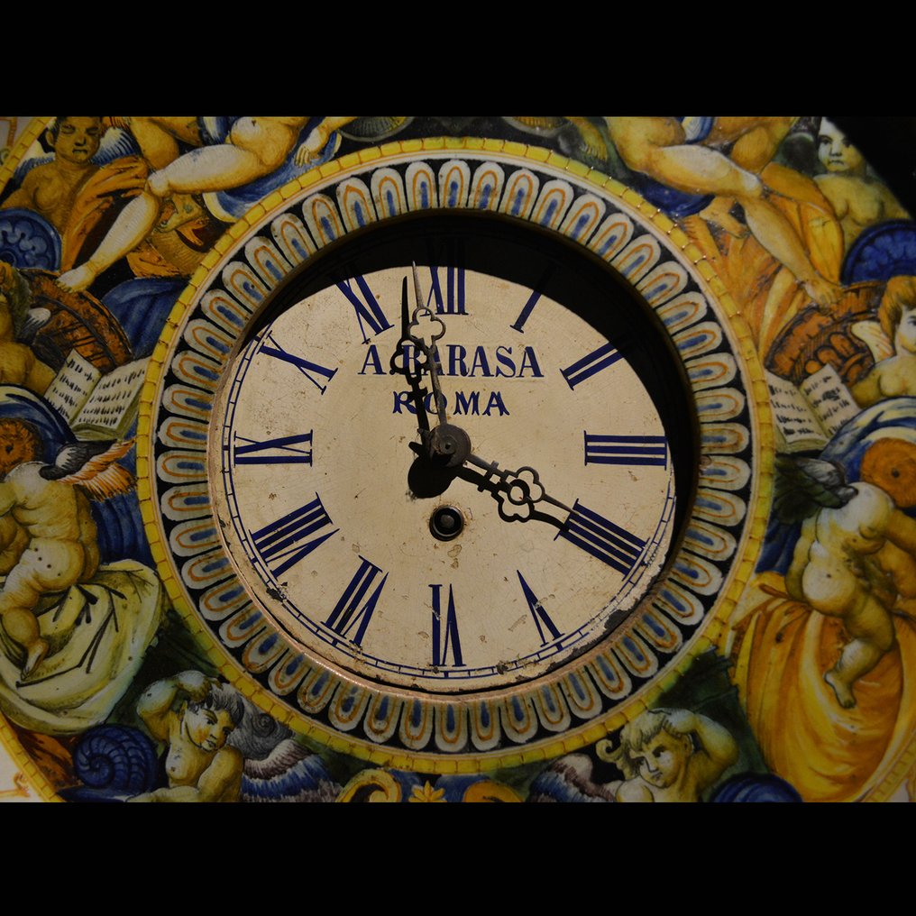Väggklocka - Barasa -   Legno e Maiolica - 1910-1920 #3.2