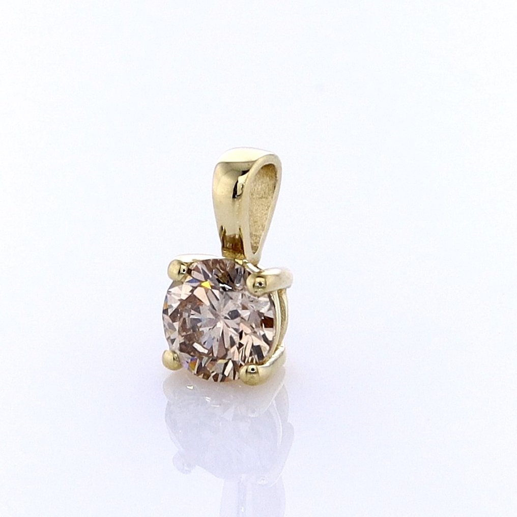 χωρίς τιμή ασφαλείας - Κρεμαστό κόσμημα - 14 καράτια Κίτρινο χρυσό -  0.40ct. tw. Διαμάντι (Φυσικού χρώματος) #2.1