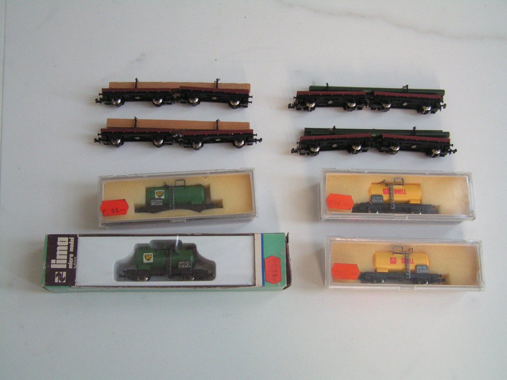 Lima N - zie foto's - Modell tågvagn (8) - 8 godsvagnar - BP, DB #1.0