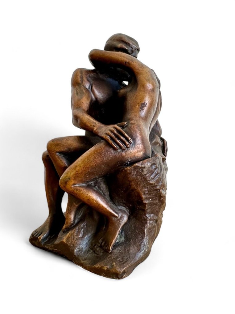 After auguste Rodin - 小雕像 - Le baiser ( The Kiss) - 銅綠青銅 #2.1