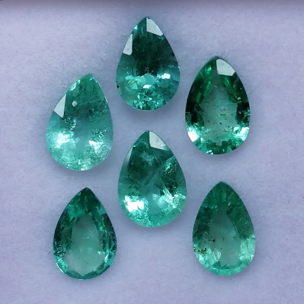 6 pcs  绿色 祖母绿  - 2.09 ct - 西班牙宝石学院（IGE） - 油品次级 #1.0