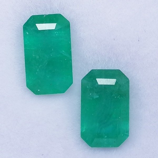 2 pcs  绿色 祖母绿  - 2.25 ct - 西班牙宝石学院（IGE） - Minor Oil #1.0