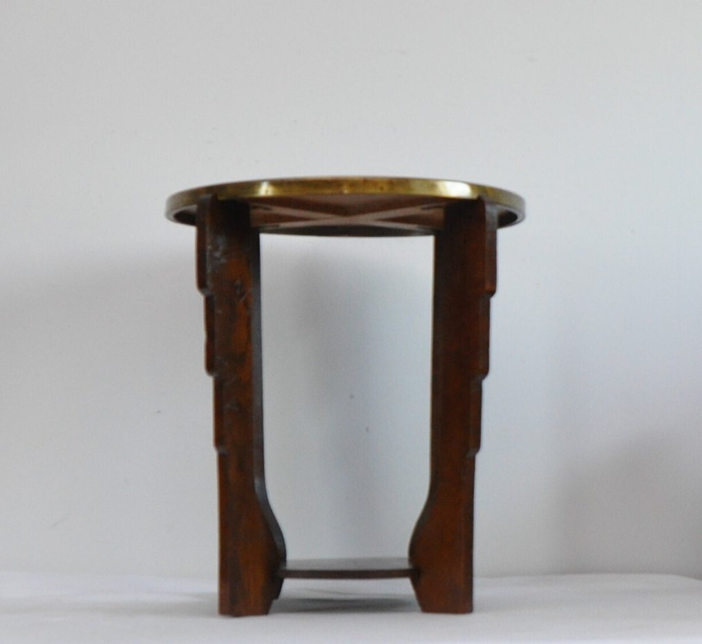 Amsterdam School - Mesa - Gueridon table - Latão, Madeira #2.1