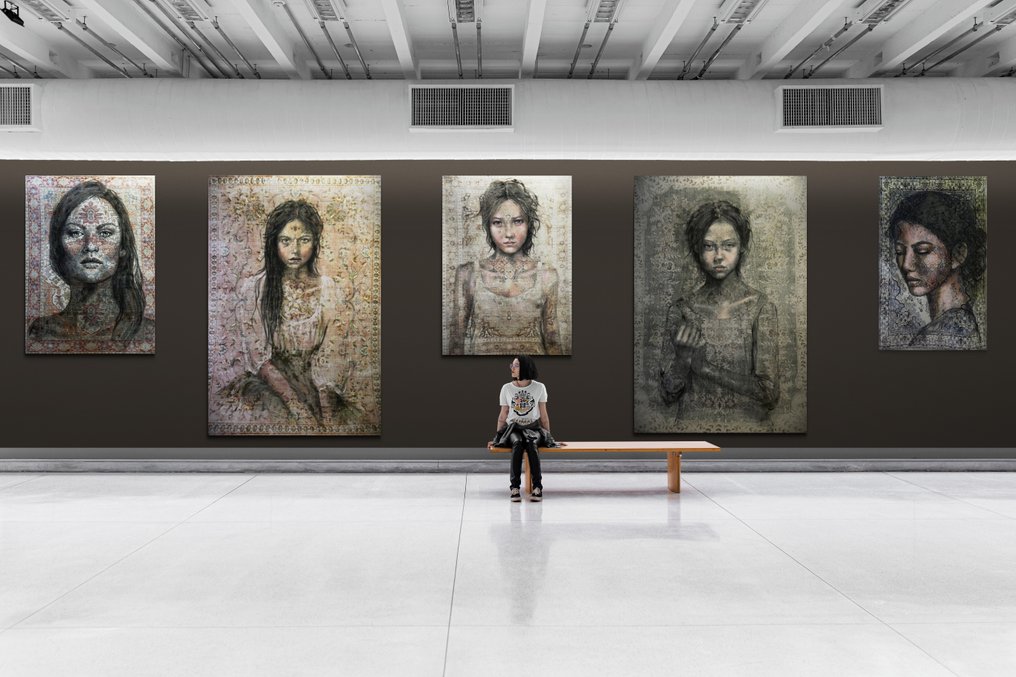 Jacqueline Klein Breteler - “No escape.”-painting on a carpet-XXL #1.0