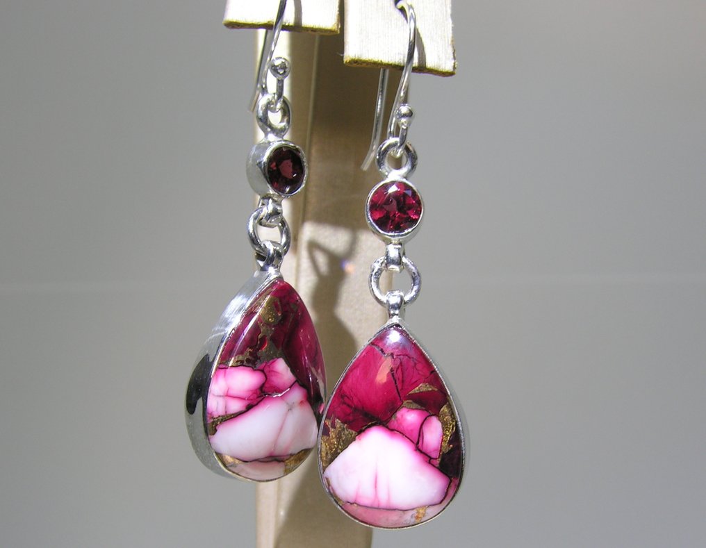 Τυρκουάζ σκουλαρίκια - Ύψος: 50 mm - Πλάτος: 14.1 mm- 6.8 g - (2) #1.0