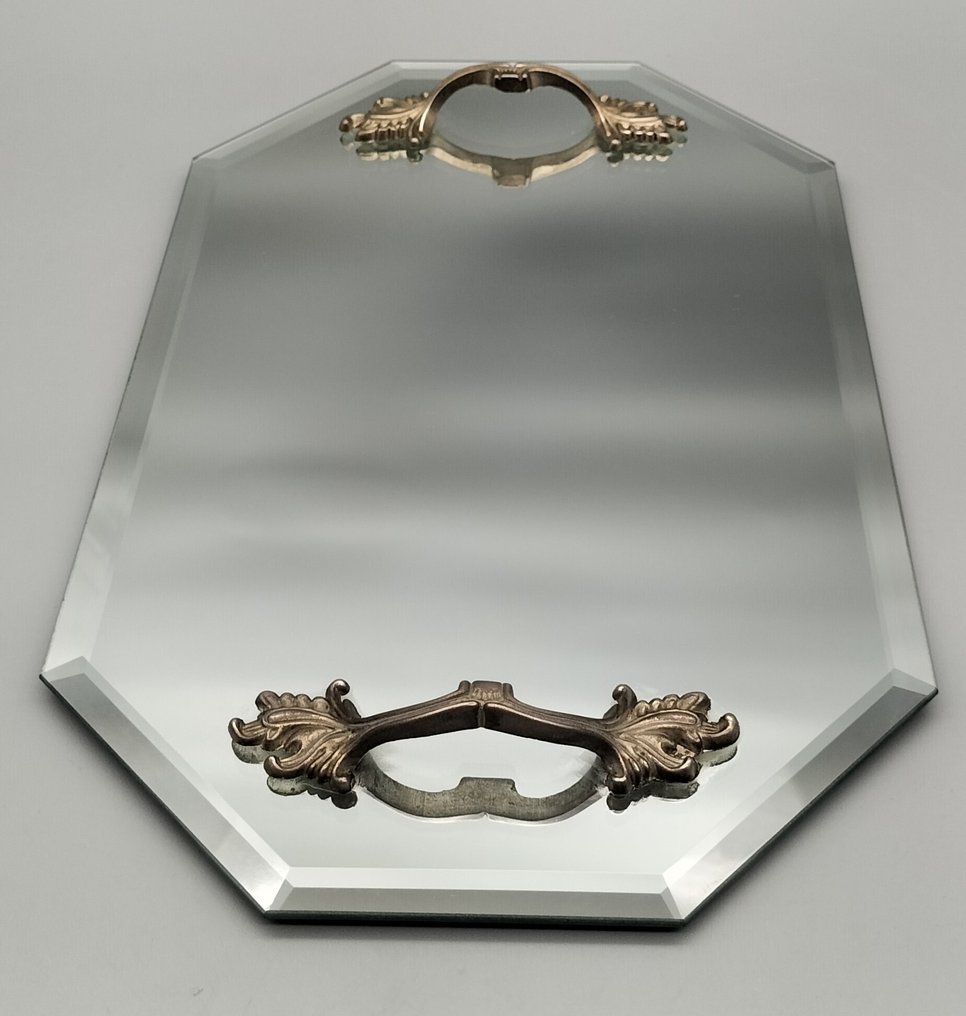 Serveringsbricka - Glas, Mässing - Spiegel serveringsbricka #1.0