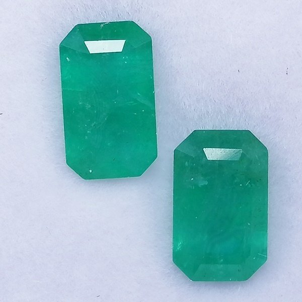 2 pcs  绿色 祖母绿  - 2.25 ct - 西班牙宝石学院（IGE） - Minor Oil #4.3