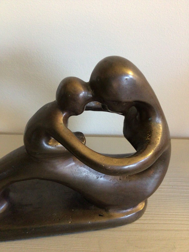 Sculpture, “ Moederliefde “. - 15 cm - Bronze #4.3