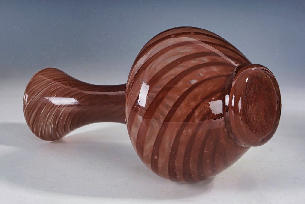 Βάζο -  Art Deco βάζο με διακόσμηση σπειροειδούς σύρματος, Bohemen • 1920 -1930  - Γυαλί #4.3