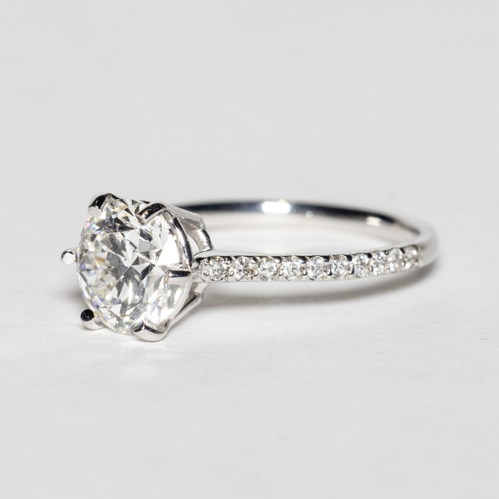 Ingen mindstepris - Forlovelsesring - 14 karat Hvidguld - 2.02ct. tw. Diamant (Laboratoriedyrket) - Diamant - E VS2 IDEAL #3.2