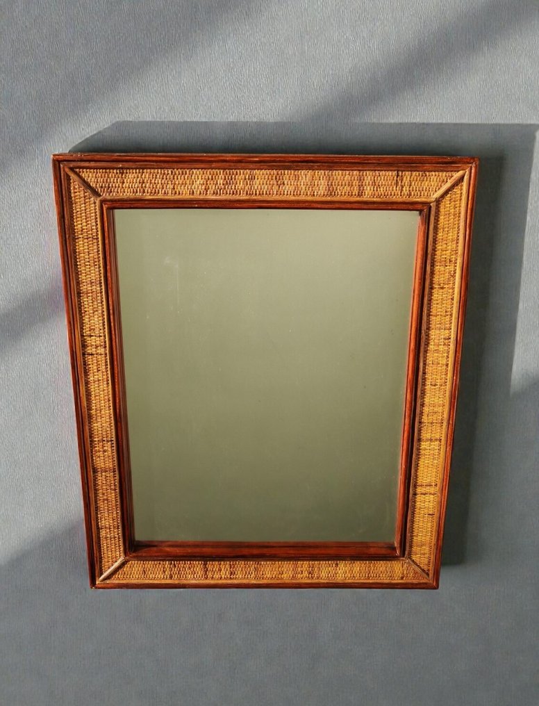 镜子  - 木, 藤, Midollino - 意大利60/70年代 #4.3