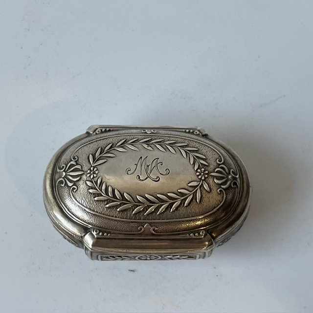 盒子 - 隐藏式铰链盖 - .800 银 - tabatière #3.2