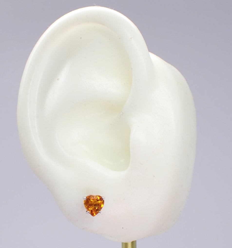 没有保留价 - 耳环 - 18K包金 白金 -  0.70ct. tw. 黄水晶 - 无底价 #3.2