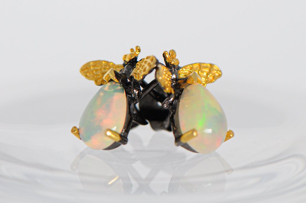 925 silver - opal - Earrings #4.3