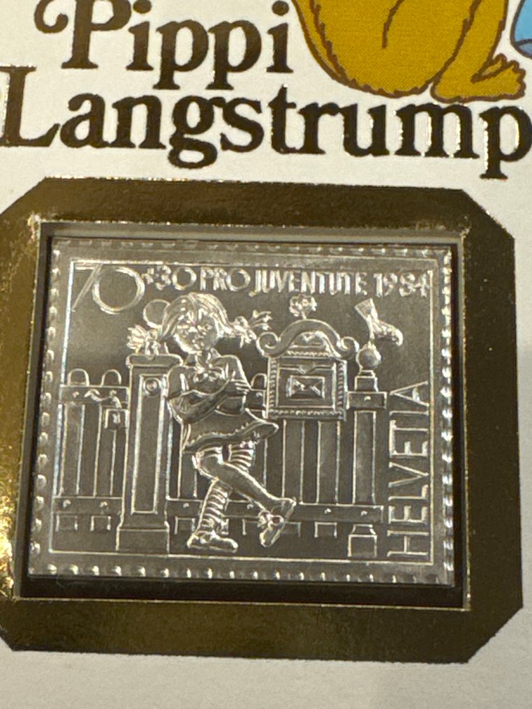 Ελβετία. Medal 1984 Pippi Langstrumpf - 10g  (.999)  (χωρίς τιμή ασφαλείας) #1.0