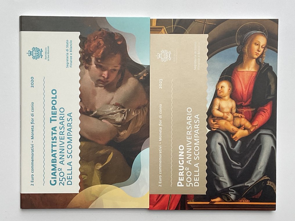 圣玛利诺. 2 Euro 2020/2023 "Tiepolo" + "Perugino" (2 stuks)  (没有保留价) #1.0
