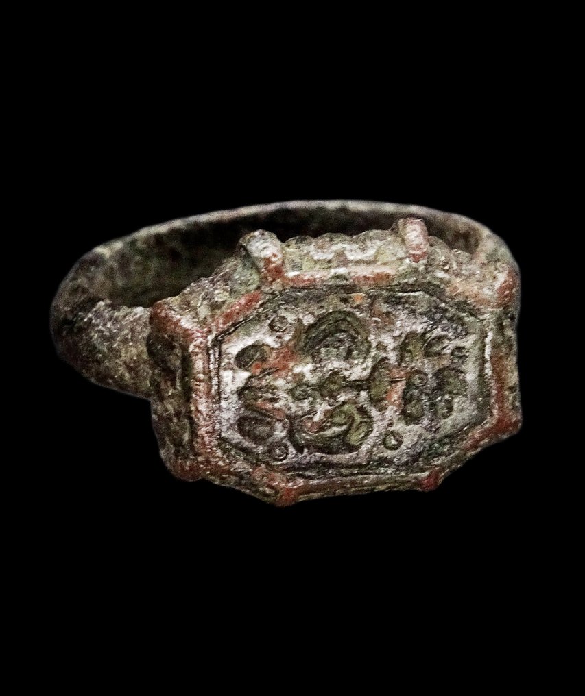 中世纪 青铜中世纪戒指 - 公元1200年至1400年  (没有保留价) #4.3