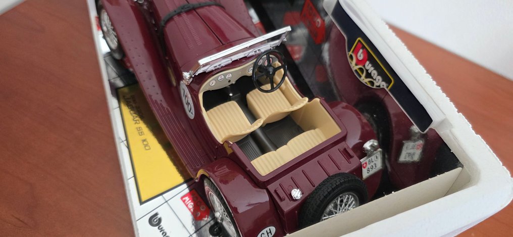 Bburago 1:18 - Modelbil - Jaguar SS 100 (1937) - 1000 Miglia #4.3