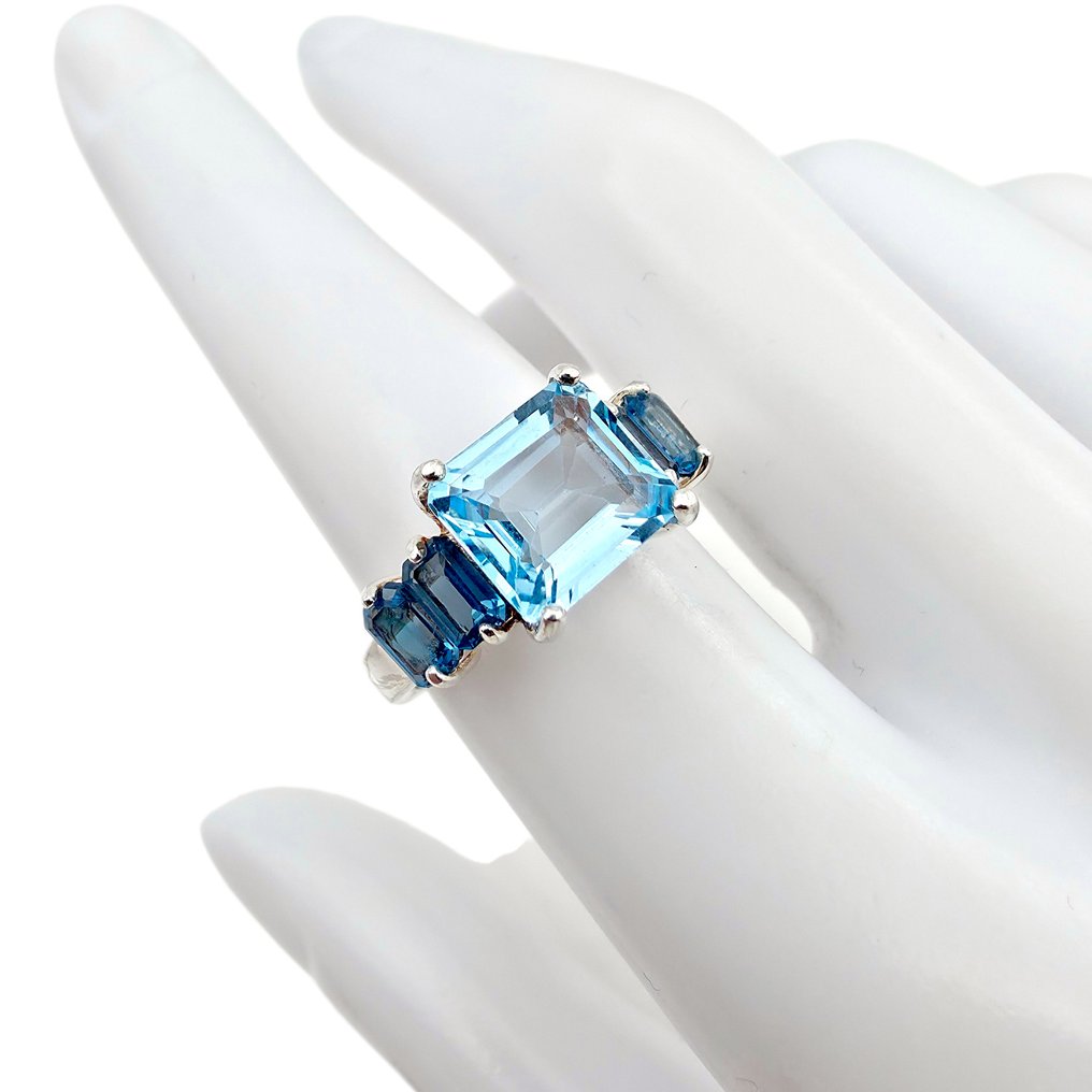 Senza prezzo di riserva - Anello Argento - Topaz (Certificato) #2.1