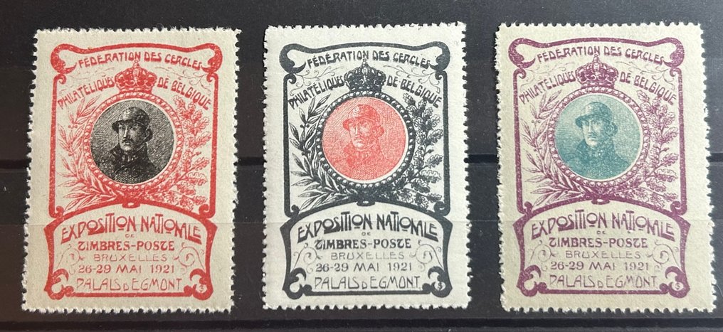 Βέλγιο 1911/1935 - Charleroi - Ολυμπιάδα Αντέρπεν - Albert Helm - Κονσινγκ Αστρίδ. - Verzameling POSTFRISSE vignetten #2.1