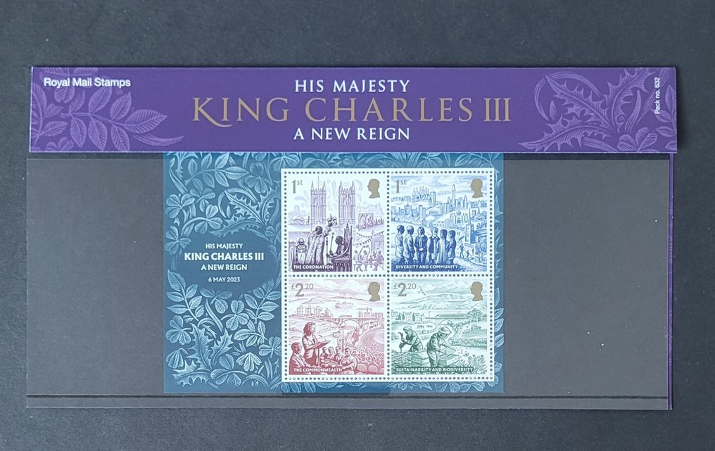 大不列顛  - 2023年 - 为庆祝查尔斯国王加冕而发行的全新邮票和首日封 #4.3