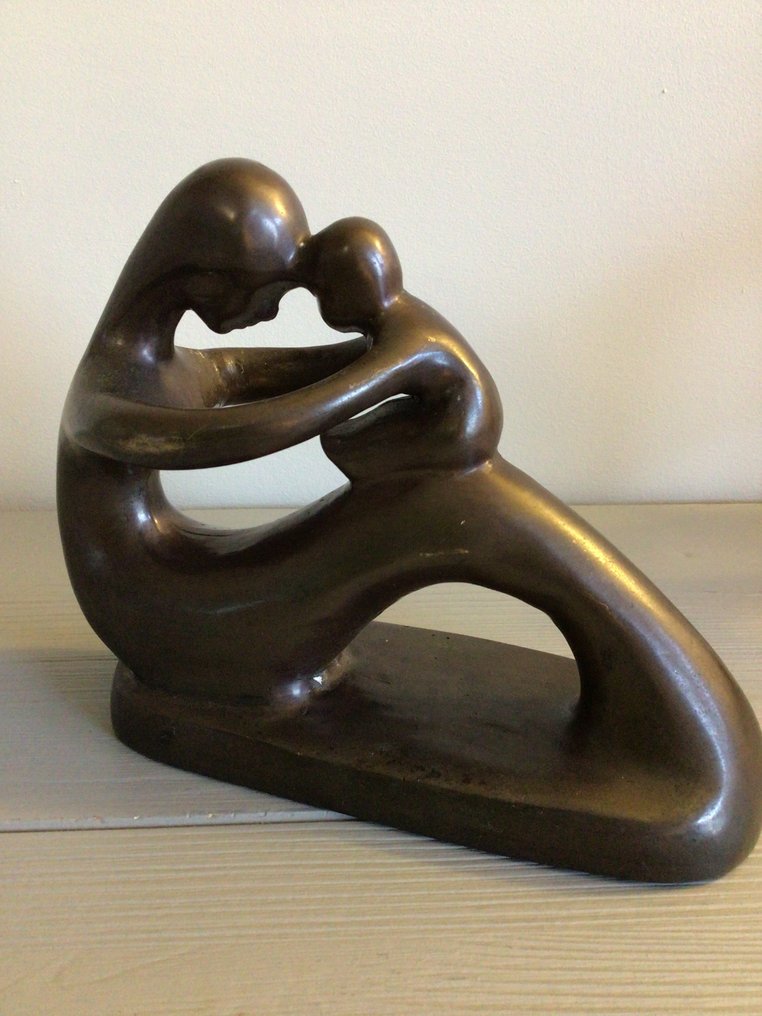 Sculpture, “ Moederliefde “. - 15 cm - Bronze #1.0