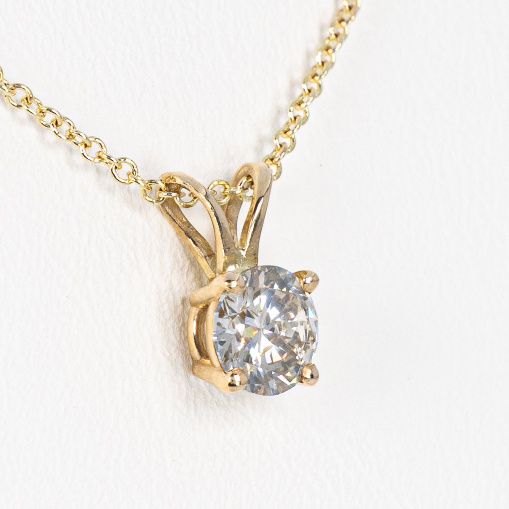 χωρίς τιμή ασφαλείας - Κολιέ με μενταγιόν - 14 καράτια Κίτρινο χρυσό -  0.51ct. tw. Διαμάντι (Φυσικό) - GWLAB #4.3