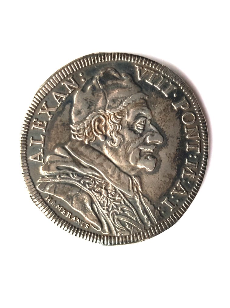 . 意大利- 教皇國 Alexander VIII (1610-1691). Scudo 1690 #4.3