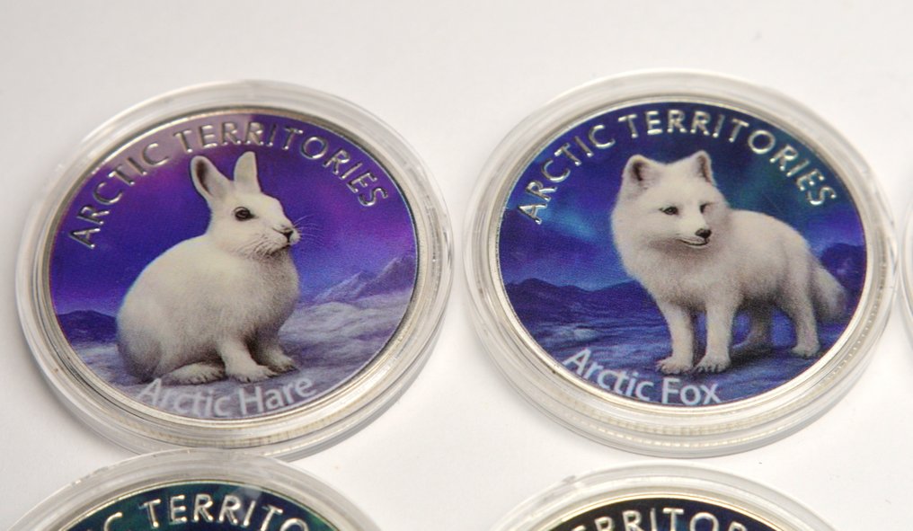 冰島 - 北极地区 - 8枚奖牌 - 动物 - 彩色 - 獎牌  #1.0