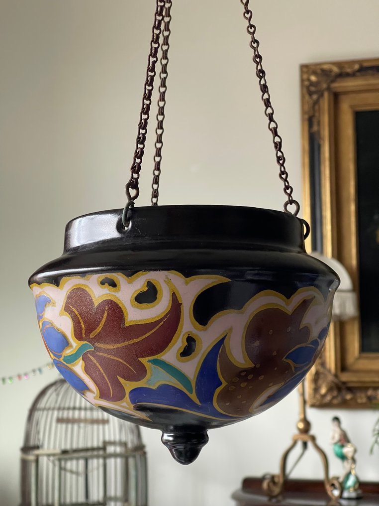 Gelria Arnhem - Γλάστρα - πιάτο, Κεραμικό - Πιάτο Art Deco με κρεμαστό δοχείο #3.2