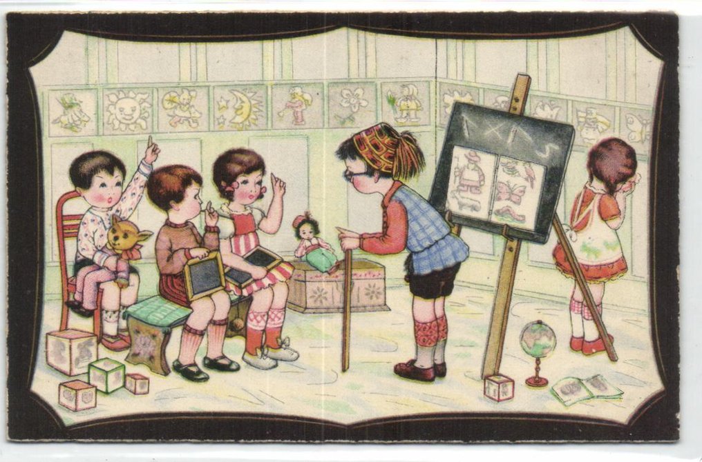 我学生时代的回忆——包括真实照片、幻想、学校、学习 - 明信片 (55) - 1920-1950 #4.3