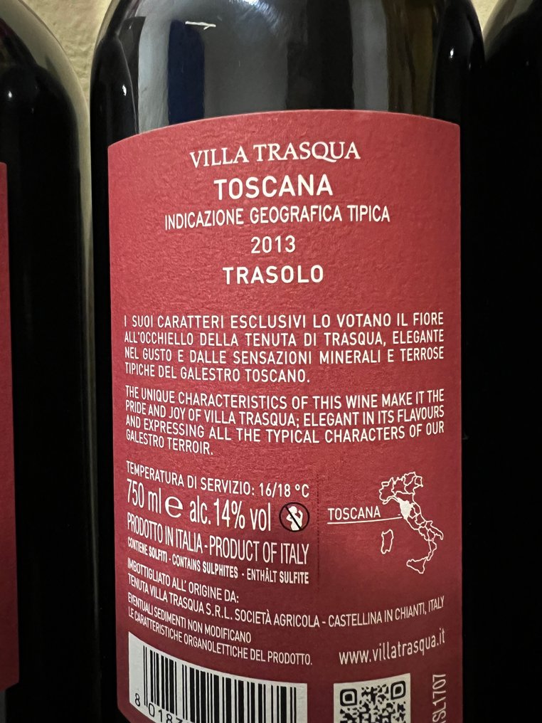 2012 , 2013 & 2019 Villa Trasqua , Trasolo - Toscana IGT - 3 Pullot (0.7 L) #3.2