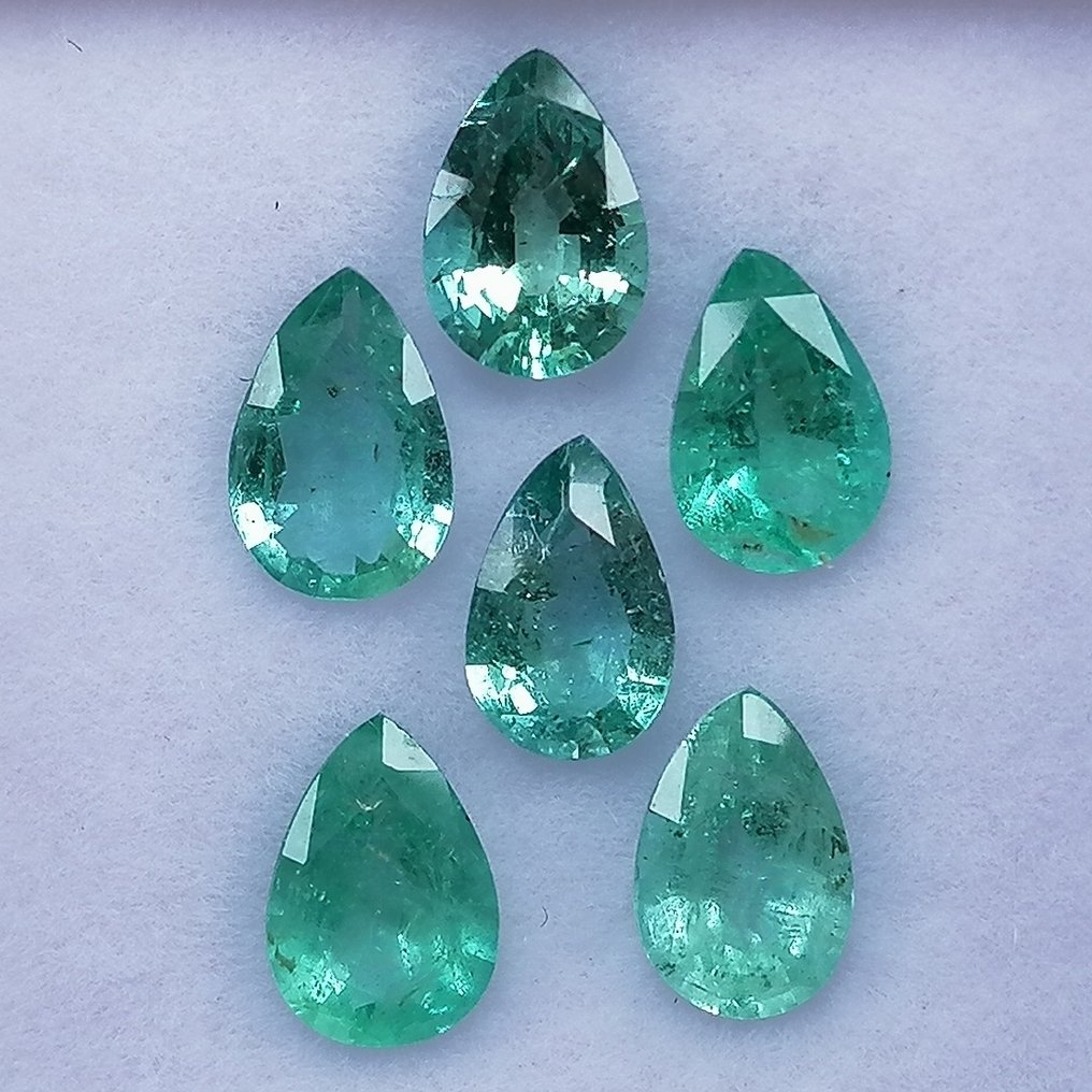 6 pcs  绿色 祖母绿  - 2.13 ct - 西班牙宝石学院（IGE） - 油品次级 #1.0