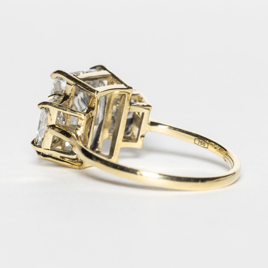 沒有保留價 - 點睛戒指 - 18 克拉 黃金 -  5.12ct. tw. 鉆石 (實驗室培育) - 鉆石 - F VS1 2EX #4.3