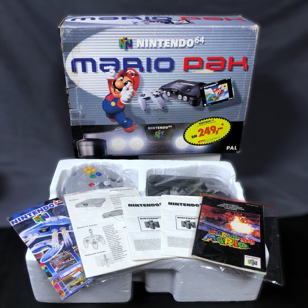 Nintendo - Nintendo 64 - Complete Set Nintendo 64 Mario Pak Edition + Super Mario 64 - Κονσόλα βιντεοπαιχνιδιών - Στην αρχική του συσκευασία #1.0