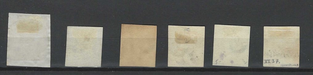 Ολλανδία 1852 - Βασιλιάς Γουλιέλμος III - 12 καλά περιποιημένες σφραγίδες, διάφορες πλάκες. - NVPH 2 #3.2