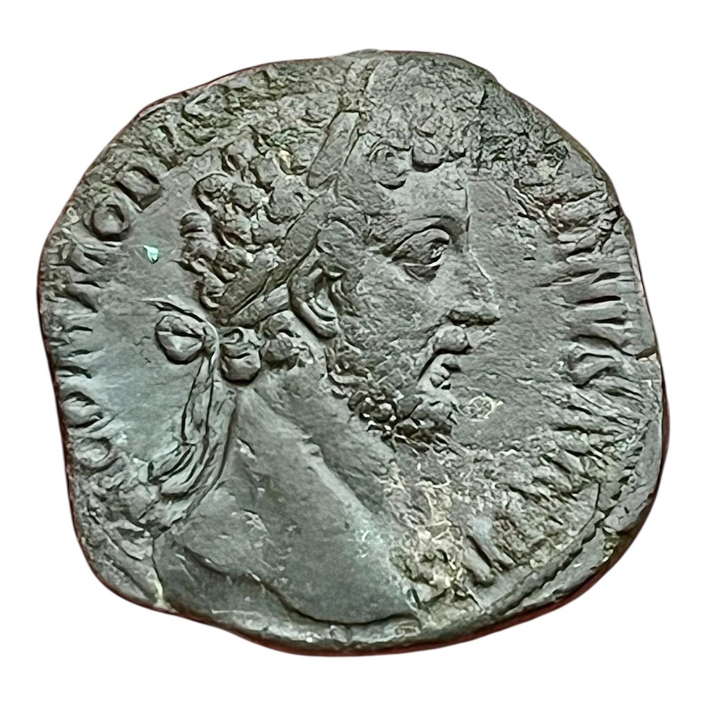 Roman Empire. Commodus (AD 177-192). Sestertius Rome - Annona avec Concordia figure #1.0