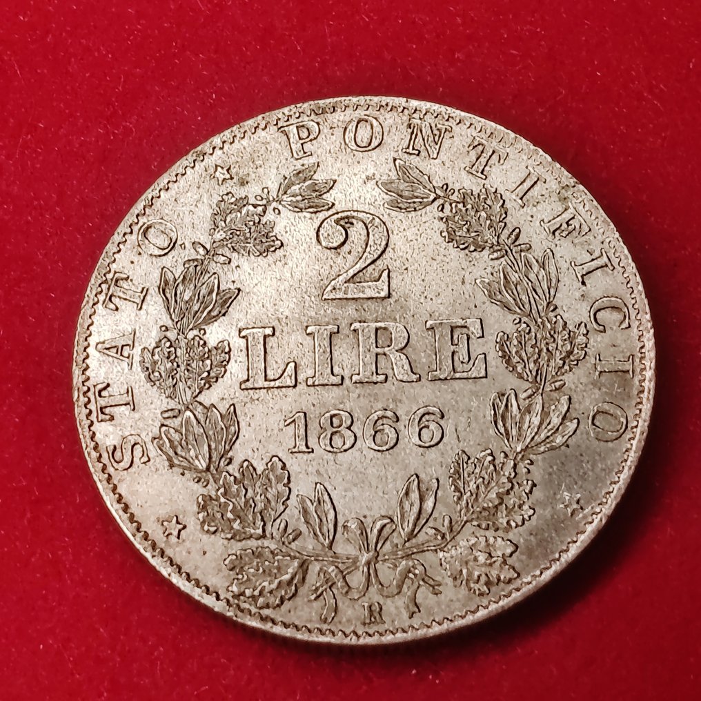 Italy, Papal State Pio IX. 2 Lire 1866  (χωρίς τιμή ασφαλείας) #2.1