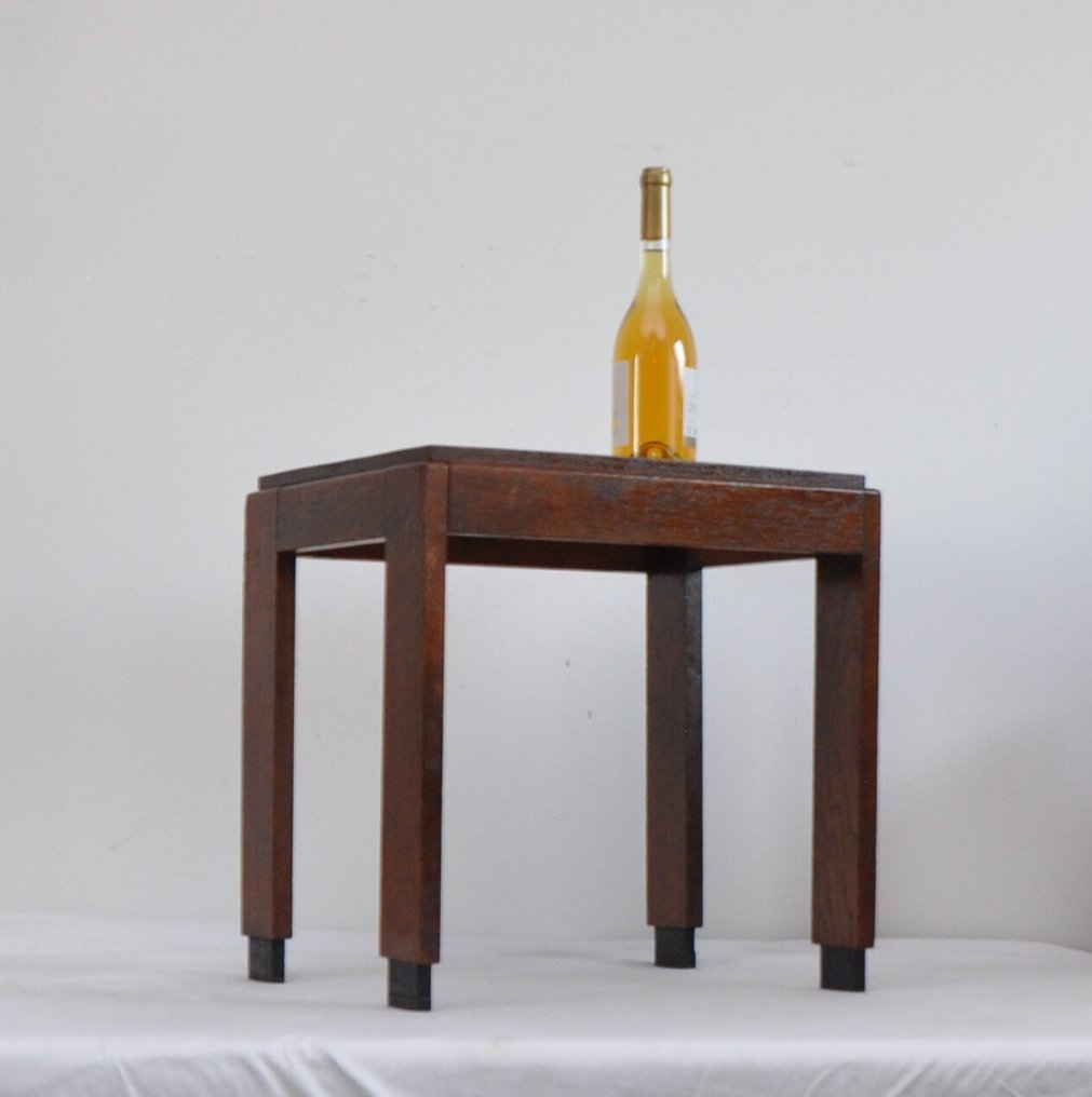 Haagse School - Table - Noyer - Table d'appoint carrée #1.0