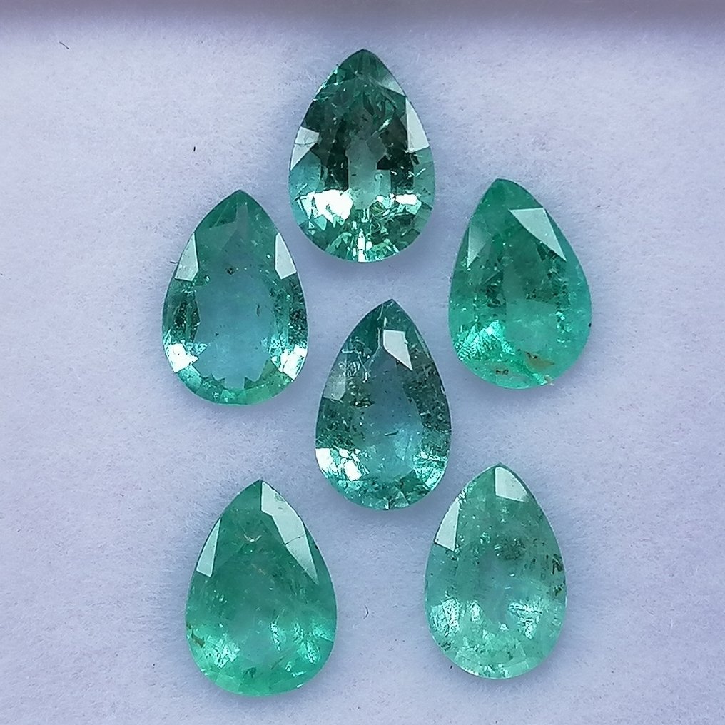 6 pcs  绿色 祖母绿  - 2.13 ct - 西班牙宝石学院（IGE） - 油品次级 #1.0