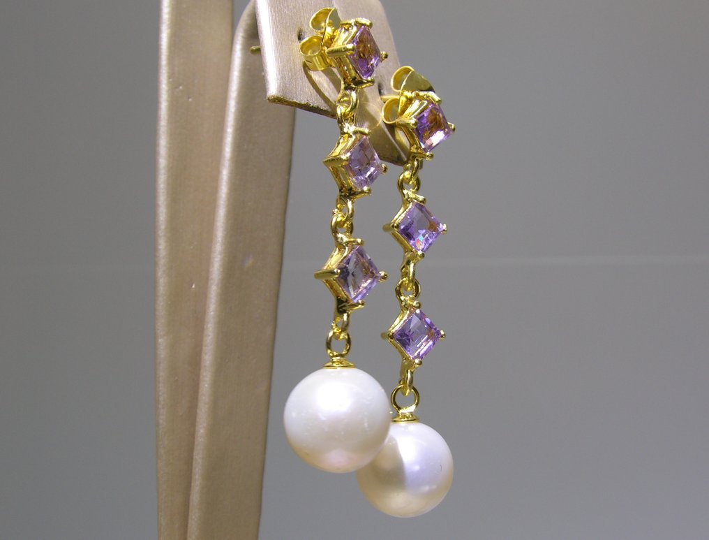 蛋白石 耳环 - 高度: 43 mm - 宽度: 10 mm- 5.7 g - (2) #2.1